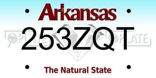 253ZQT Arkansas License Plate