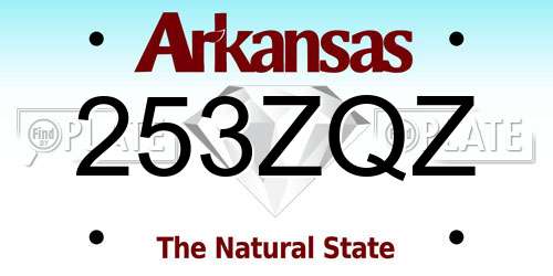 253ZQZ Arkansas License Plate