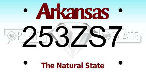 253ZS7 Arkansas License Plate
