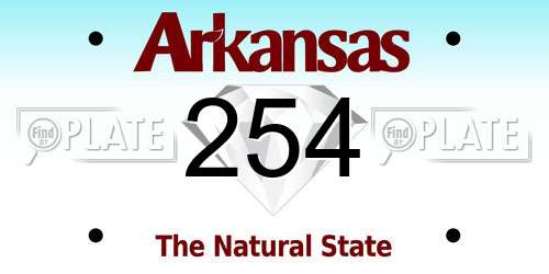 254 Arkansas License Plate