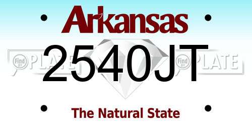 2540JT Arkansas License Plate
