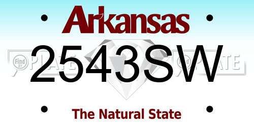 2543SW Arkansas License Plate