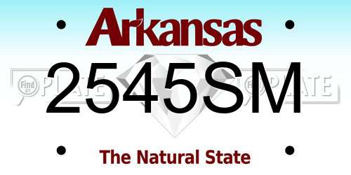 2545SM Arkansas License Plate