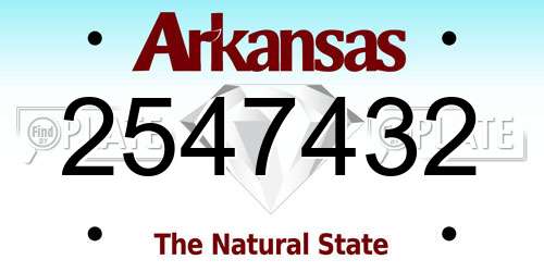 2547432 Arkansas License Plate
