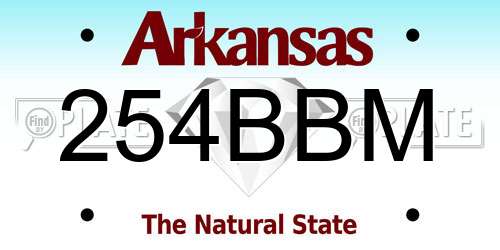 254BBM Arkansas License Plate