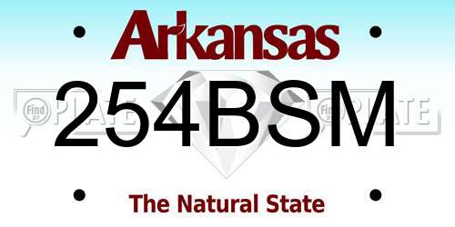 254BSM Arkansas License Plate