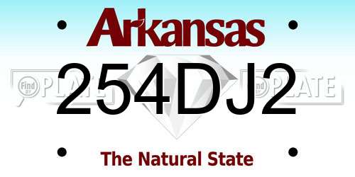 254DJ2 Arkansas License Plate