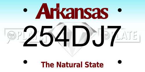 254DJ7 Arkansas License Plate