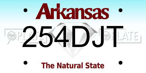 254DJT Arkansas License Plate