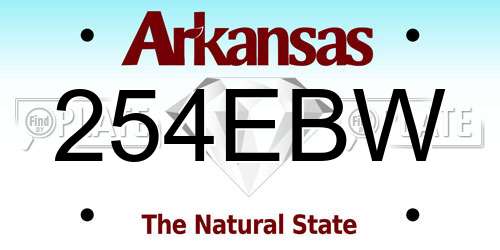 254EBW Arkansas License Plate