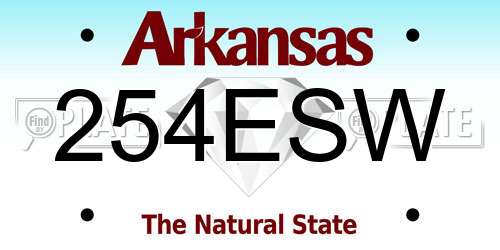 254ESW Arkansas License Plate