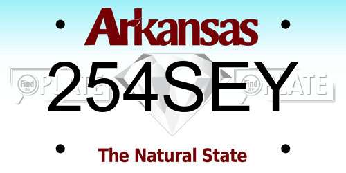 254SEY Arkansas License Plate