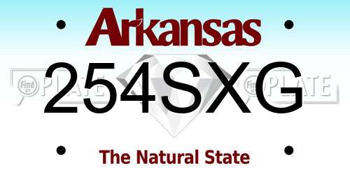 254SXG Arkansas License Plate