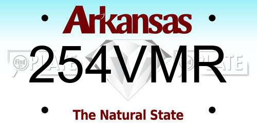 254VMR Arkansas License Plate
