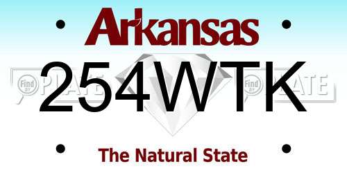 254WTK Arkansas License Plate