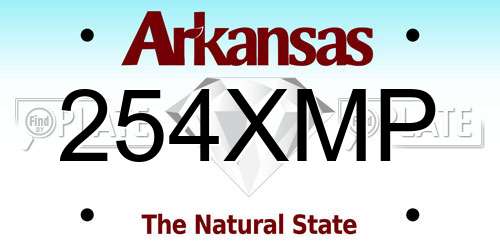 254XMP Arkansas License Plate