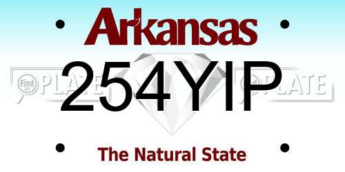 254YIP Arkansas License Plate