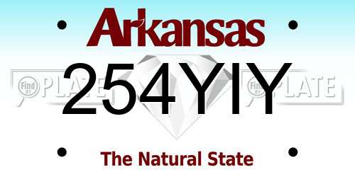 254YIY Arkansas License Plate