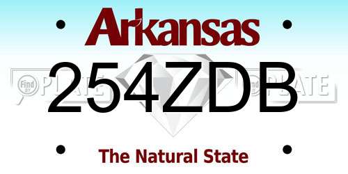254ZDB Arkansas License Plate