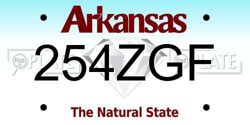 254ZGF Arkansas License Plate