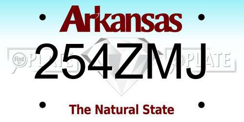 254ZMJ Arkansas License Plate