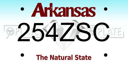 254ZSC Arkansas License Plate