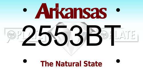 2553BT Arkansas License Plate