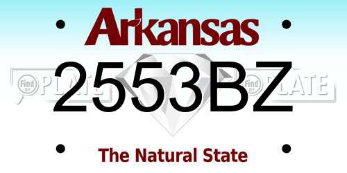 2553BZ Arkansas License Plate