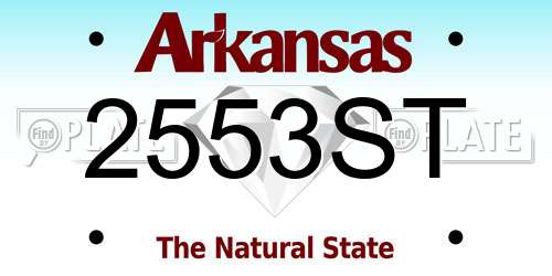 2553ST Arkansas License Plate