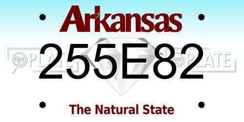 255E82 Arkansas License Plate