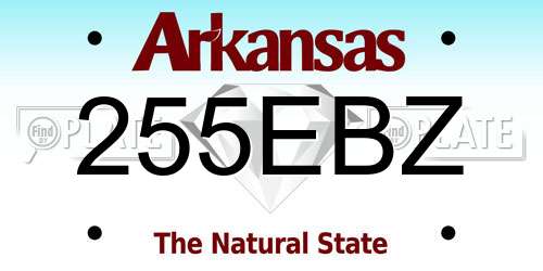 255EBZ Arkansas License Plate