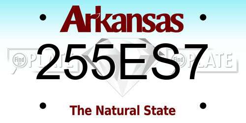 255ES7 Arkansas License Plate