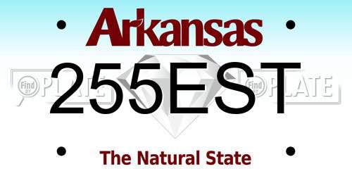 255EST Arkansas License Plate