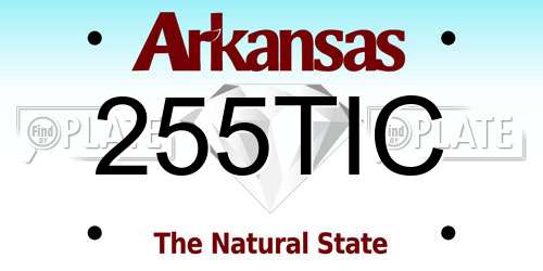 255TIC Arkansas License Plate