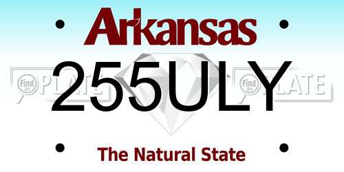 255ULY Arkansas License Plate