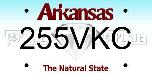 255VKC Arkansas License Plate
