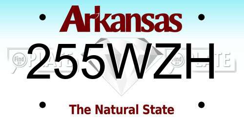 255WZH Arkansas License Plate