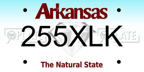 255XLK Arkansas License Plate