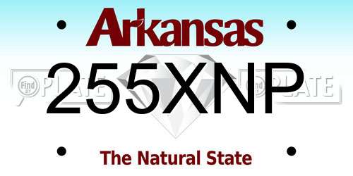255XNP Arkansas License Plate