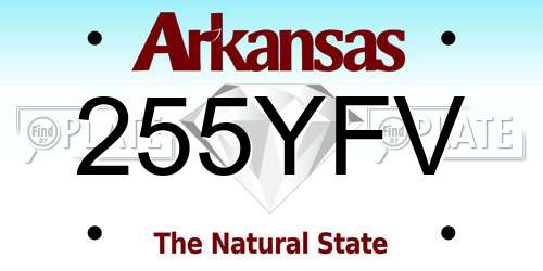 255YFV Arkansas License Plate