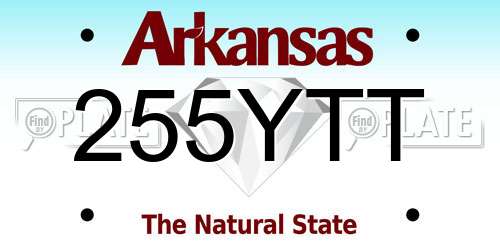 255YTT Arkansas License Plate