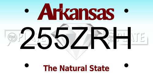 255ZRH Arkansas License Plate