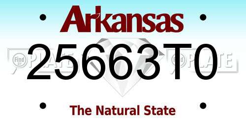 25663T0 Arkansas License Plate
