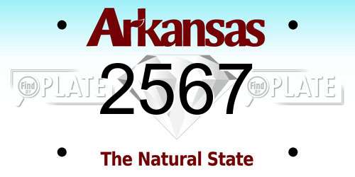2567 Arkansas License Plate