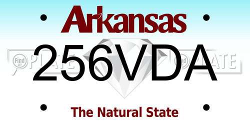256VDA Arkansas License Plate