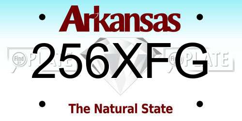 256XFG Arkansas License Plate