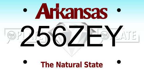 256ZEY Arkansas License Plate