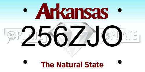 256ZJO Arkansas License Plate