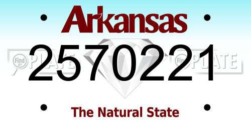 2570221 Arkansas License Plate