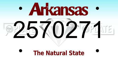 2570271 Arkansas License Plate